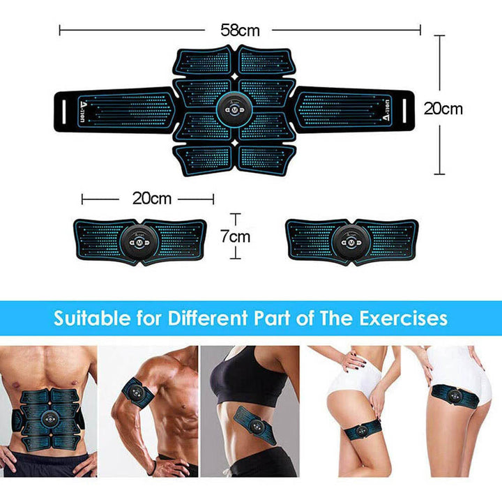 ABS Abdominal Stimulator EMS Training Toning Slim Belt Muscle Trainer Fitness Image 6