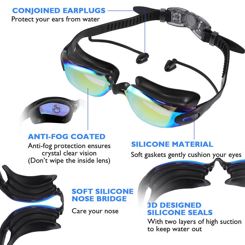 Adult Swim Goggles HD Clear Vision Anti-Fog Anti UV Protection Swimming Glasses Image 7