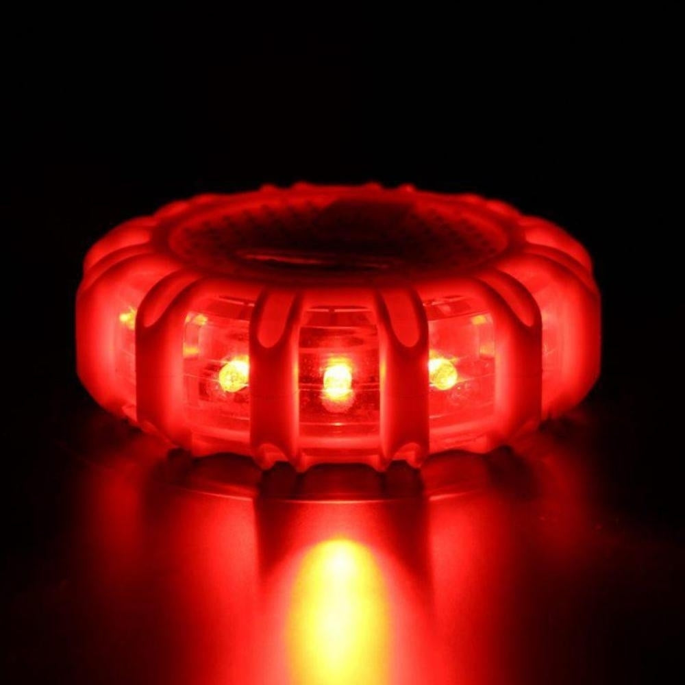 LED Road Flares Emergency Disc Beacon Roadside Safety Light Image 2