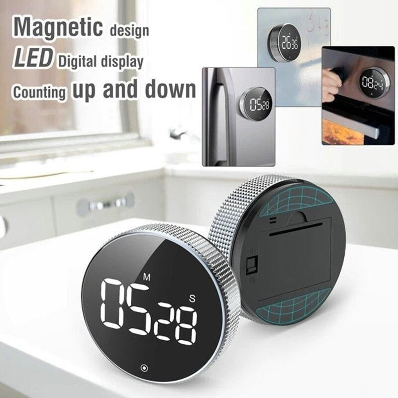 Magnetic Digital Smart Timer Kitchen Cooking Shower Study Stopwatch LED Counter Image 2