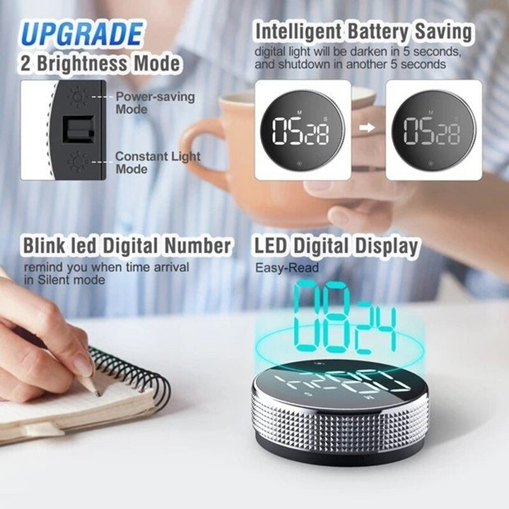 Magnetic Digital Smart Timer Kitchen Cooking Shower Study Stopwatch LED Counter Image 4