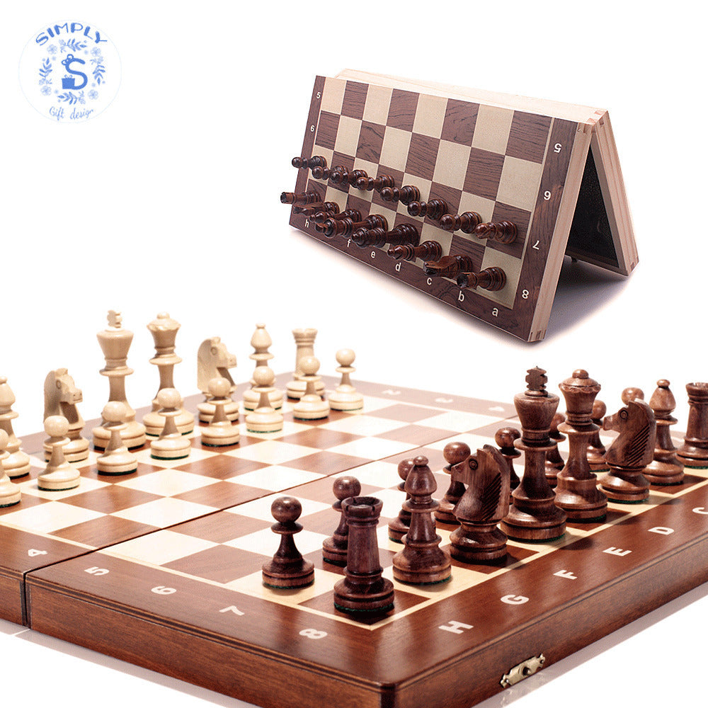 Magnetic Chess Board Wooden Set Folding Chessboard Image 2