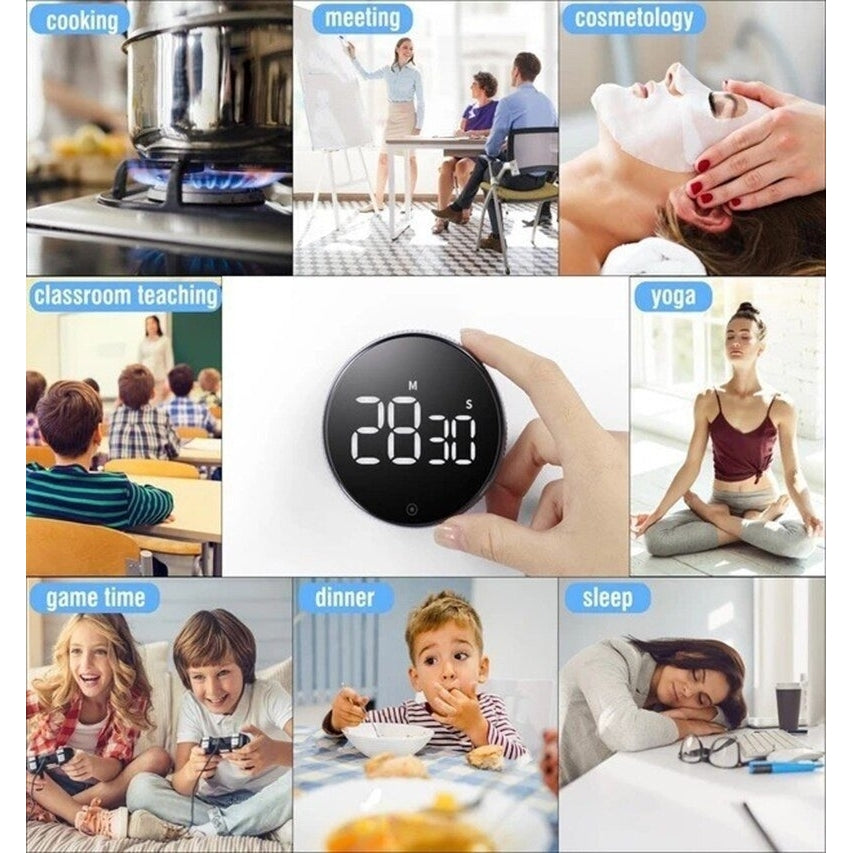 Magnetic Digital Smart Timer Kitchen Cooking Shower Study Stopwatch LED Counter Image 6