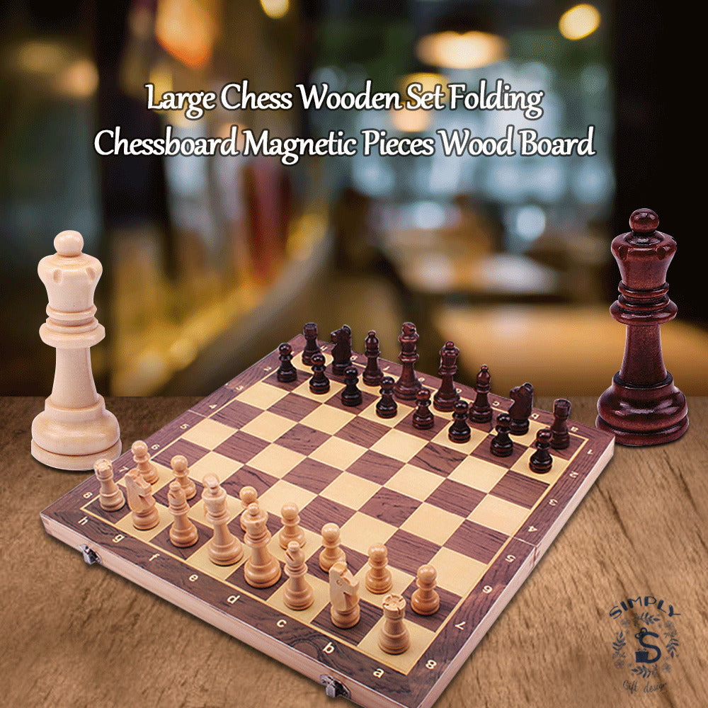 Magnetic Chess Board Wooden Set Folding Chessboard Image 12