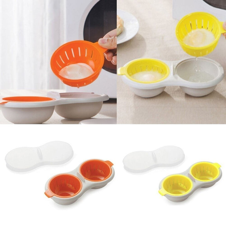 BPA Free Microwave Double Cup Perfect Eggs Poacher Image 4