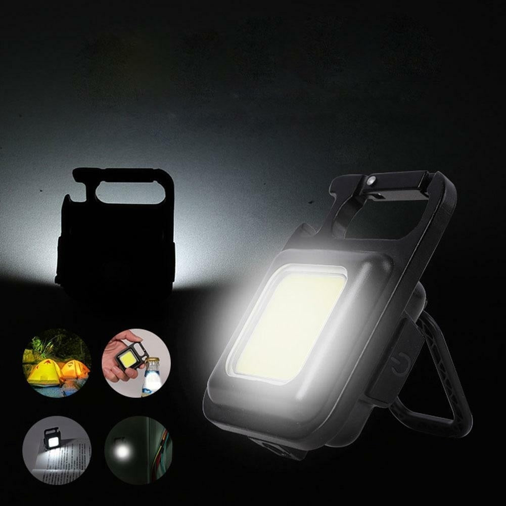 Mini COB Work Light Rechargeable LED Flashlight Keychain Portable Bottle Opener Image 4