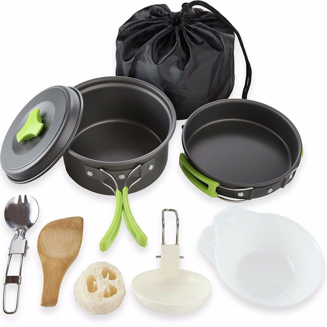 Camping Cookware Mess Kit Backpacking Gear and Hiking Outdoors Bug Out Bag Cooking Image 3