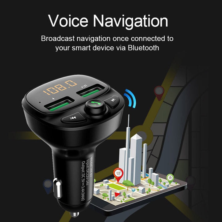 Car FM Transmitter Bluetooth 5.0 Dual USB Charger Image 4