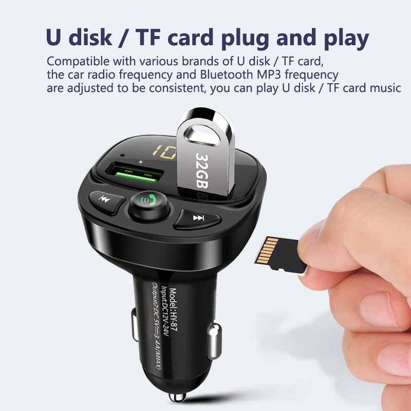 Car FM Transmitter Bluetooth 5.0 Dual USB Charger Image 4