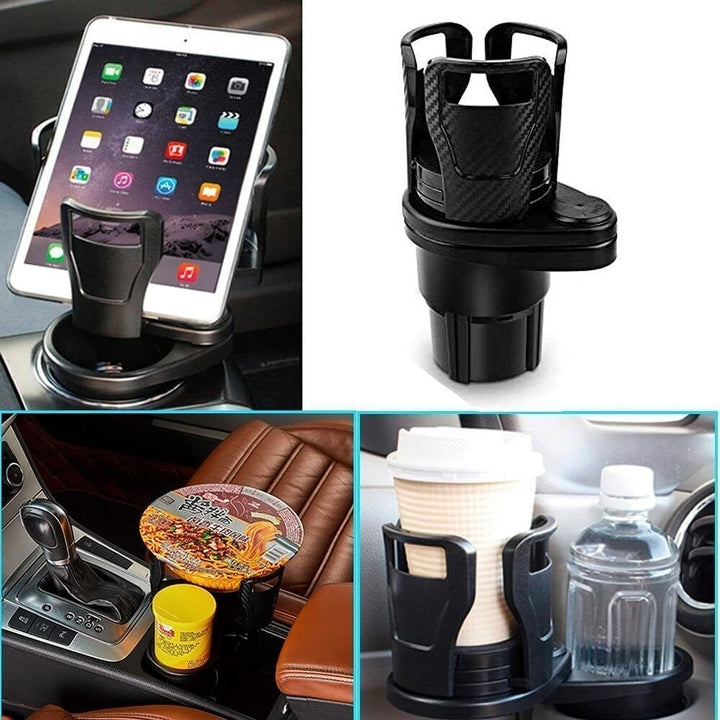 Car Cup Holder Expander Adapter 360Rotating Adjustable Dual Drink Holders Image 6