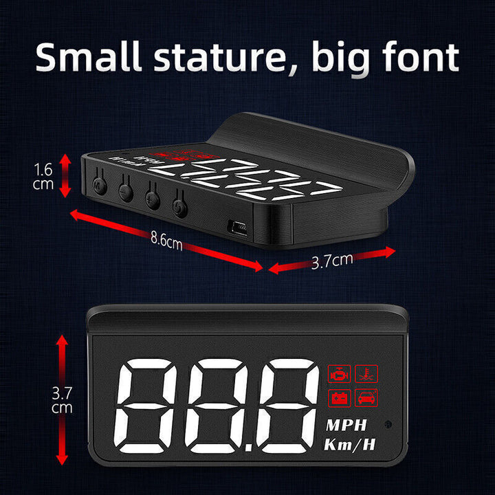 Car HUD Head Up Display OBD2 GPS Overspeed Warning System Projector Windshield Image 3