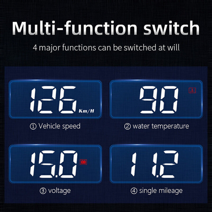 Car HUD Head Up Display OBD2 GPS Overspeed Warning System Projector Windshield Image 4