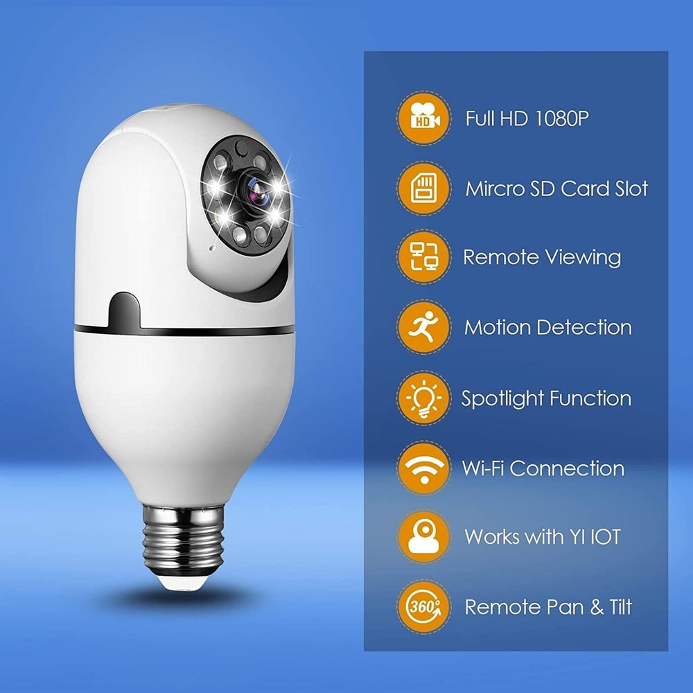 Mini Wireless WiFi Light Bulb Camera Security Camera Image 2