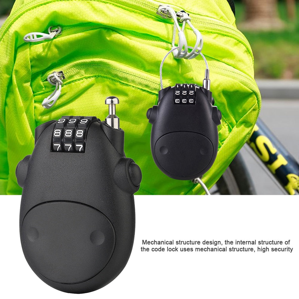 Motorcycle Helmet Code Combination Lock Telescopic Wire Rope Security Image 3