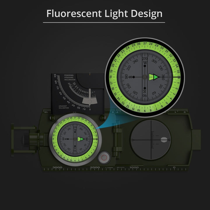 Multifunctional Military Sighting Navigation Compass with Inclinometer Image 2