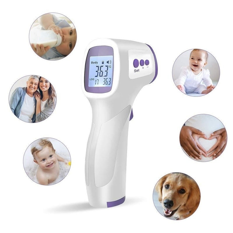 Non-contact Ear Forehead Thermometer LCD IR Infrared Temperature Measurement LCD Image 1