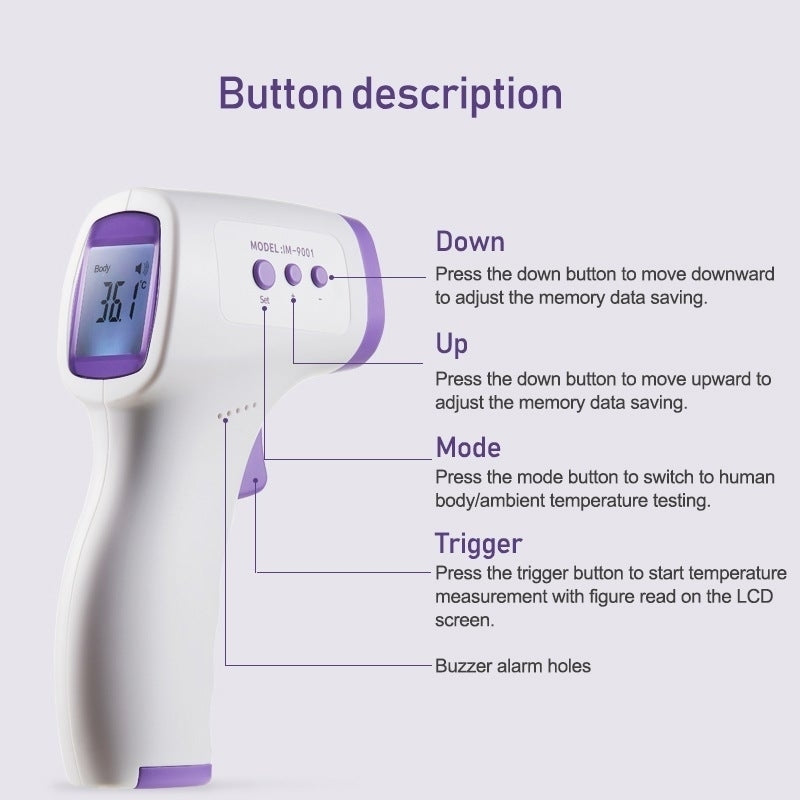 Non-contact Ear Forehead Thermometer LCD IR Infrared Temperature Measurement LCD Image 7