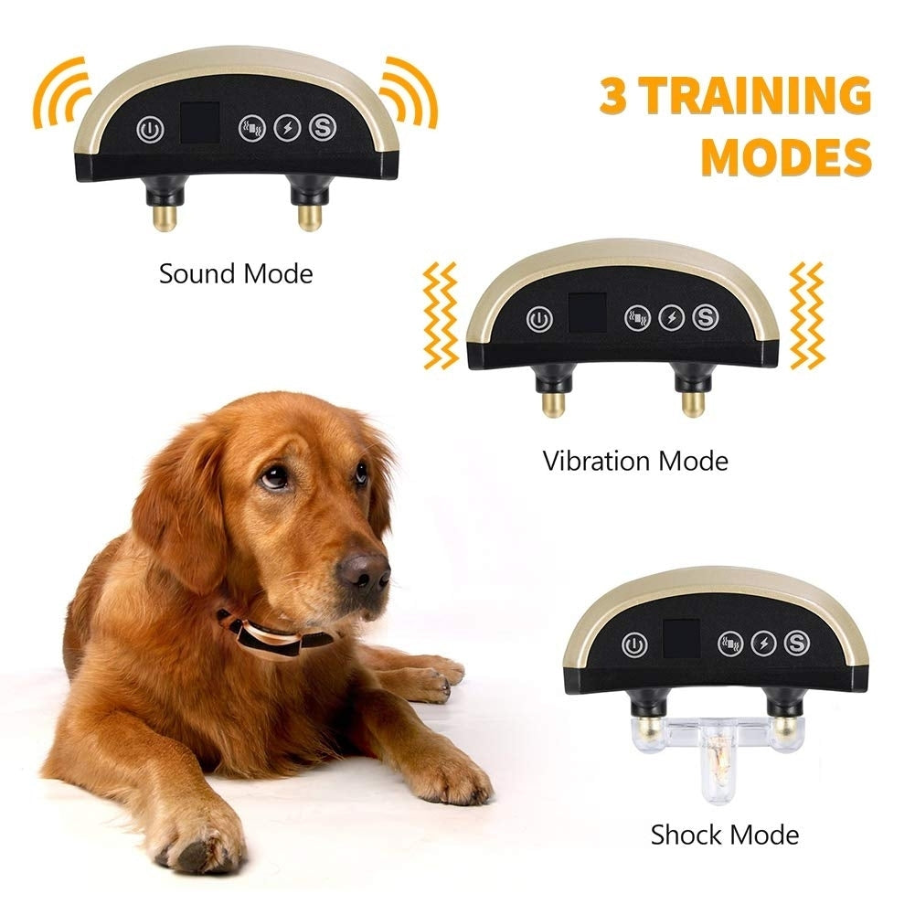 Pet Dog Safety Anti Bark Collars Rechargeable Vibration Electric Shock Waterproof Stop Barking Dog Waterproof Training Image 7