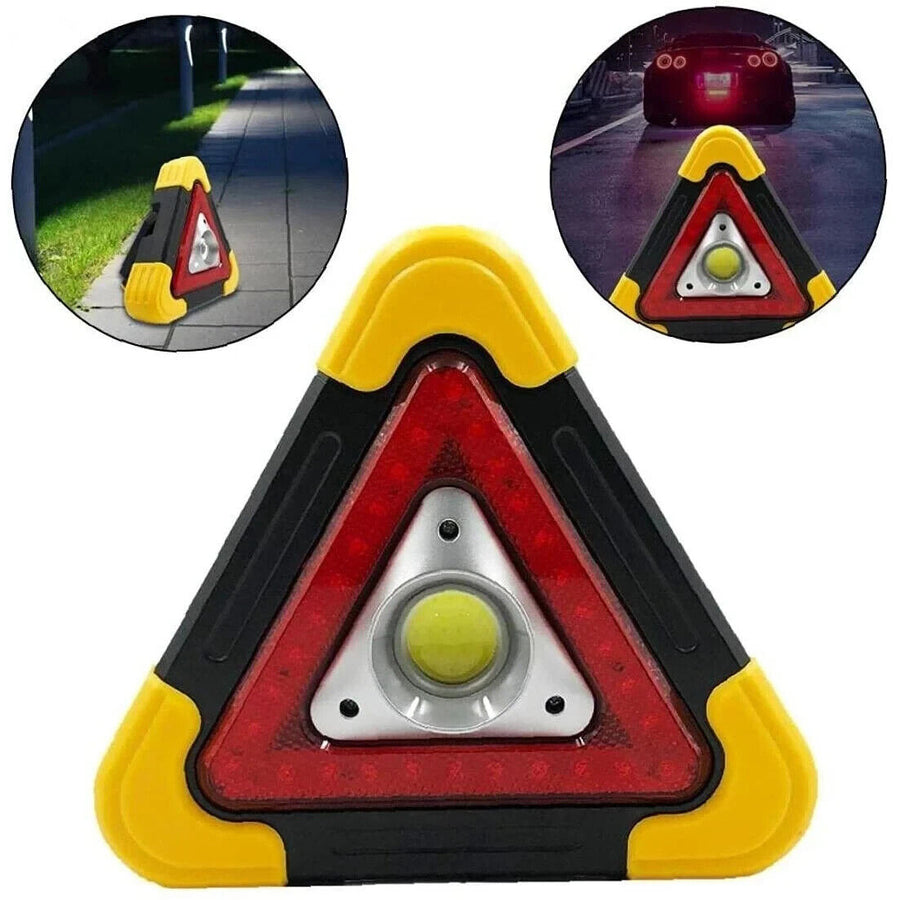 Portable Car Triangle LED Warning Light Tail Rear Red Safety Strobe Stop Flash Image 1