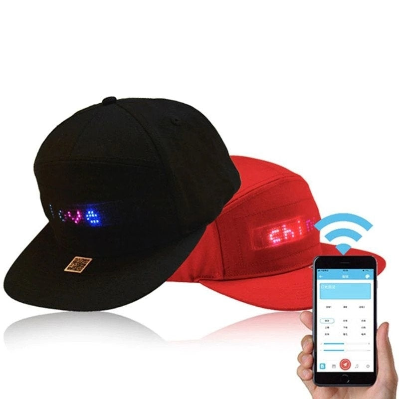 Programmable Hat LED Message Hiphop Cap Image 2