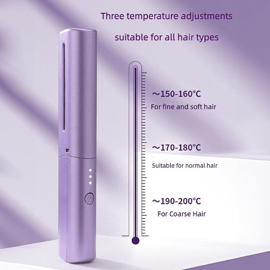 Rechargeable Mini Hair StraightenerPortable Cordless Hair Straightener Comb Image 4