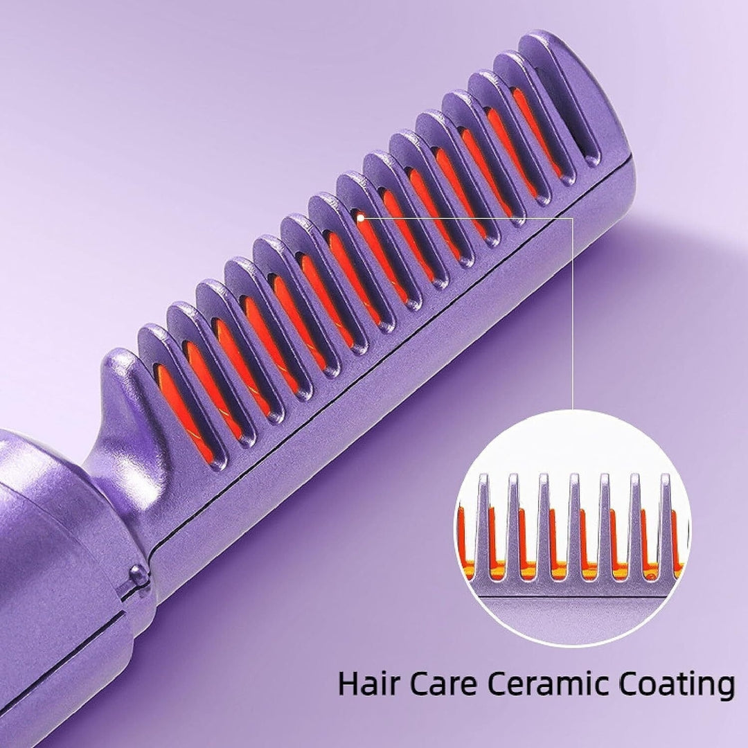 Rechargeable Mini Hair StraightenerPortable Cordless Hair Straightener Comb Image 4