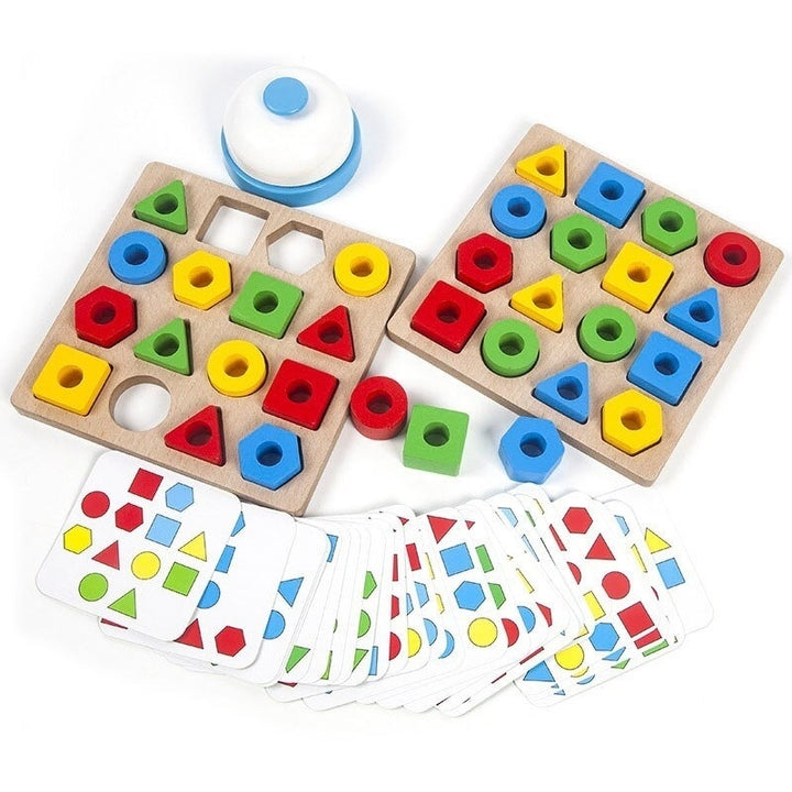 Shape Color Geometric Matching Game Kids Color Sensory Educational Toy Image 1