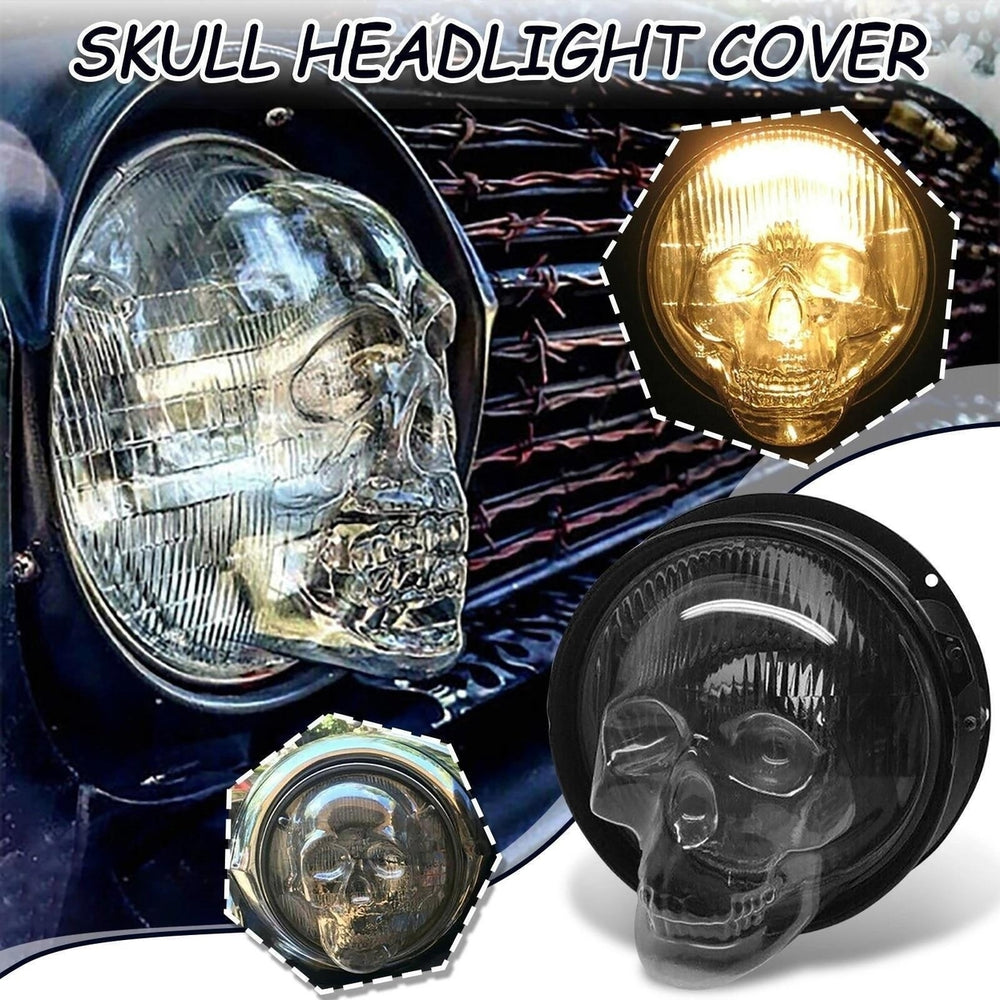 Skull Headlight Covers fit 7-inch Headlight Skeleton Cover for Car Trucks Image 2