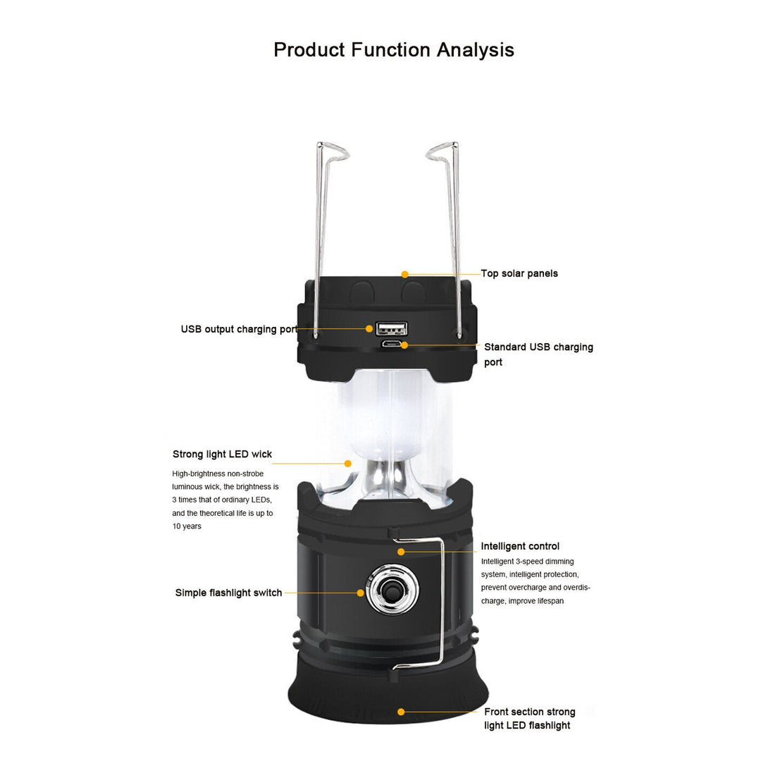 Solar-Powered LED Camping Lantern - Perfect for HikingCampingEmergencies Image 4