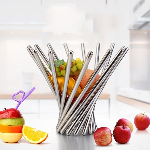 Stainless Steel Fruit Plate Creative Fruit Basket Vortex Tray Holder Personalized Da Vinci Fruit Bowl Dishes and Plates Image 3
