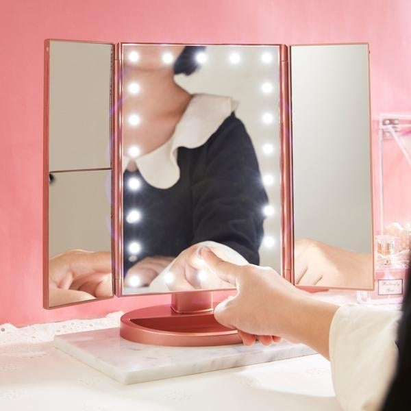 Tri-Fold LED Makeup Mirror Image 2