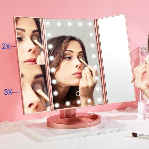 Tri-Fold LED Makeup Mirror Image 3