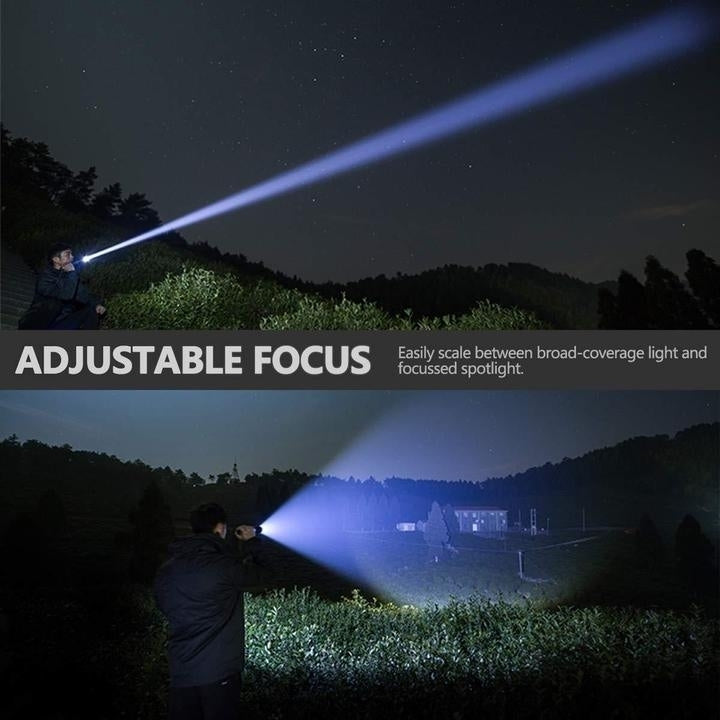 Super-Bright Rechargeable 90000Lumens LED Tactical XHP50 Flashlight With Battery Image 11