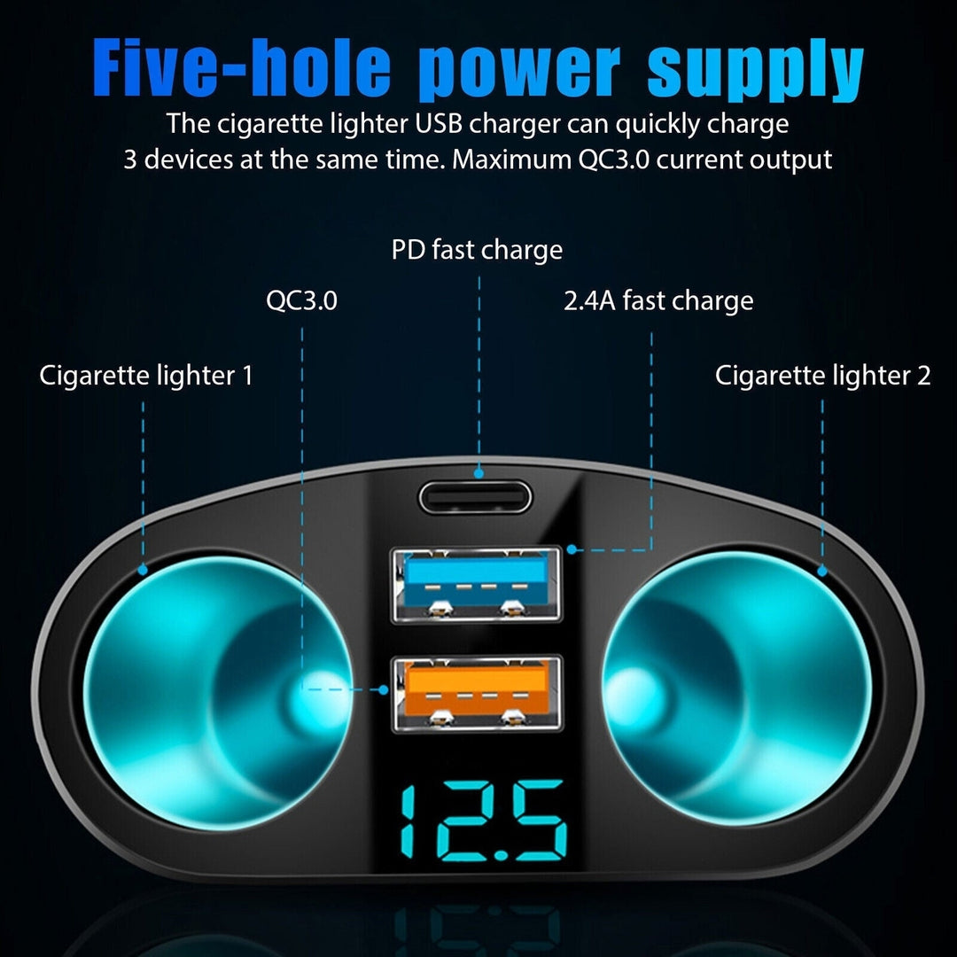 USB Car Cigarette Lighter Socket Splitter Power Adapter Charger Outlet 12V Image 4