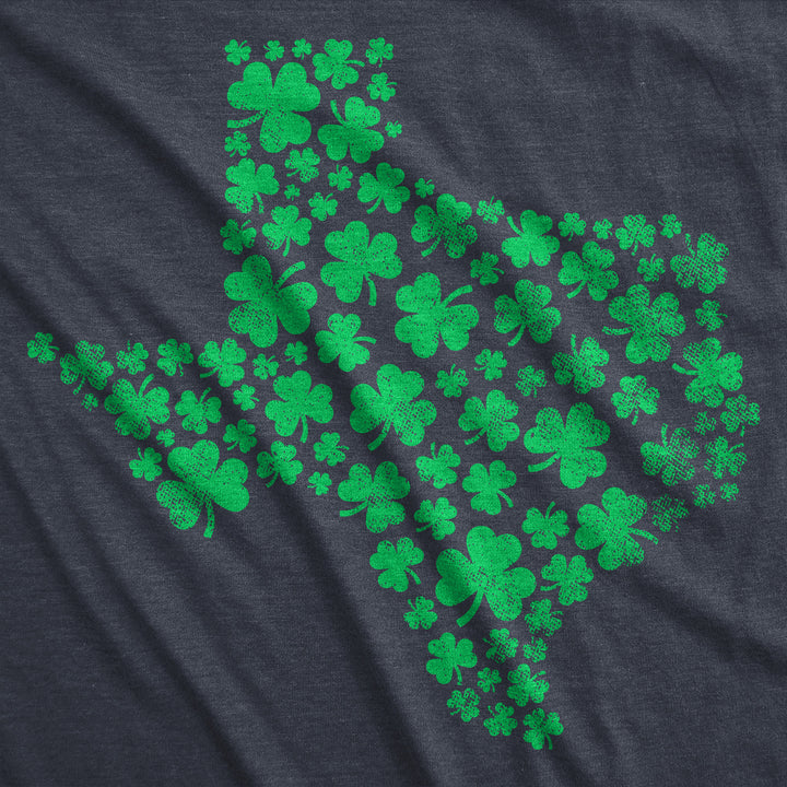 Womens Texas State Clover T Shirt Funny St Pattys Day Parade Four Leaf Shamrock Tee For Ladies Image 2