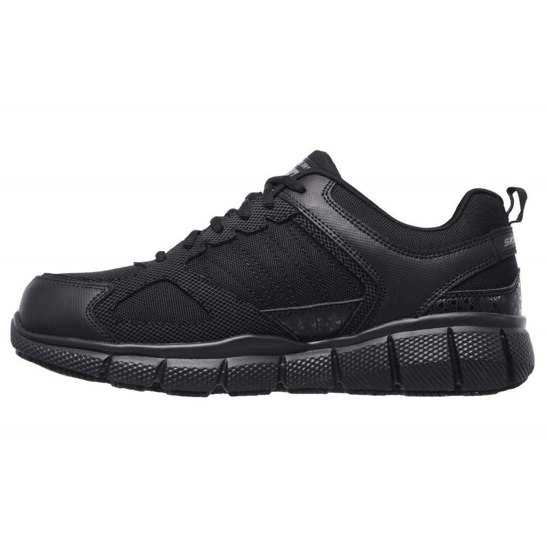 SKECHERS WORK Men's Relaxed Fit Telfin - Sanphet SR Soft Toe Slip Resistant Work Shoes Black - 77152-BLK  BLACK Image 4