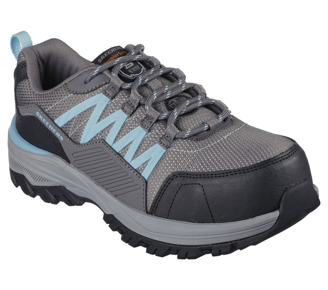 SKECHERS WORK Womens Fannter - Lizal Composite Toe Work Shoe Grey/Light Blue - 108078-GYLB GRAY/LIGHT BLUE Image 2