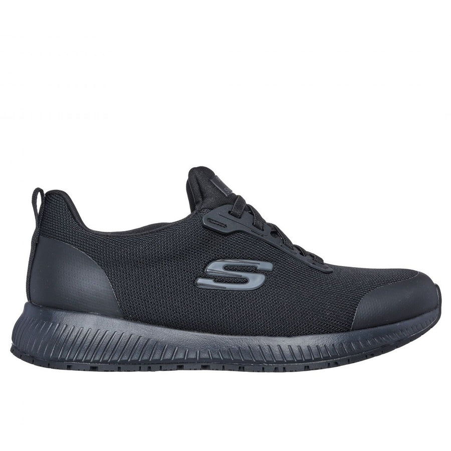 SKECHERS WORK Women's Squad SR Soft Toe Slip Resistant Work Shoe Black - 77222-BLK  BLACK Image 1