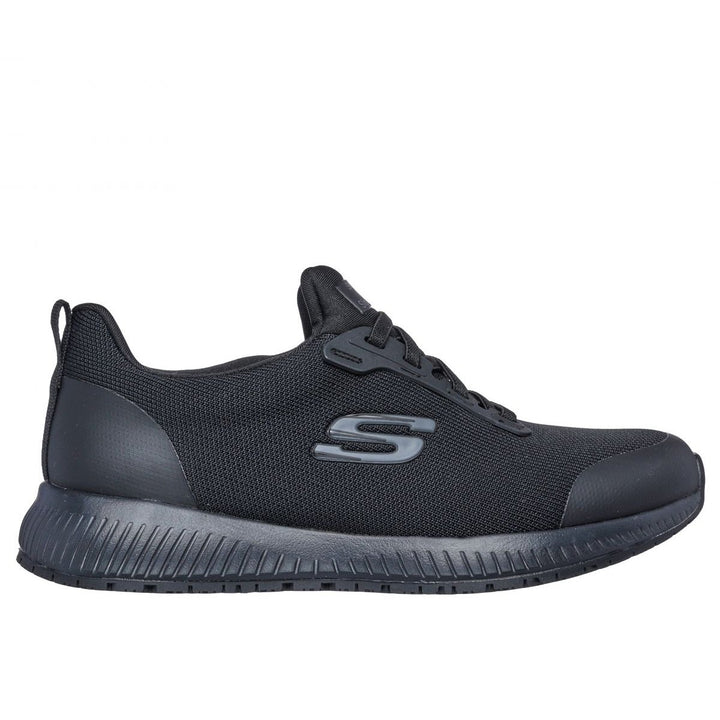 SKECHERS WORK Womens Squad SR Soft Toe Slip Resistant Work Shoe Black - 77222-BLK BLACK Image 1