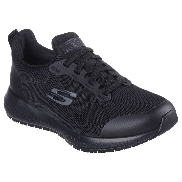 SKECHERS WORK Women's Squad SR Soft Toe Slip Resistant Work Shoe Black - 77222-BLK  BLACK Image 2