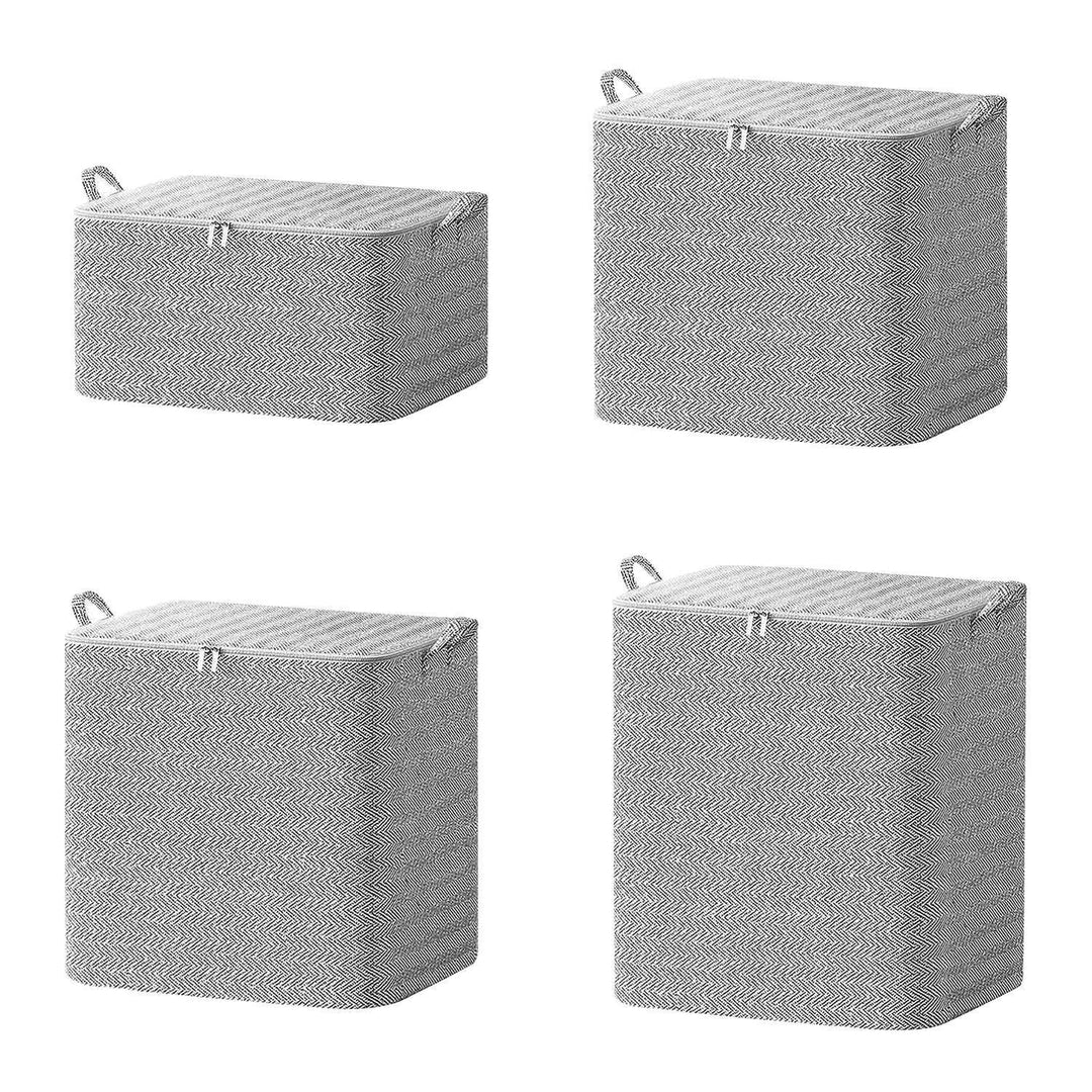 4 Pack Foldable Non Woven Storage Bags Closet Organizers Wardrobe Sorting Baskets Image 9