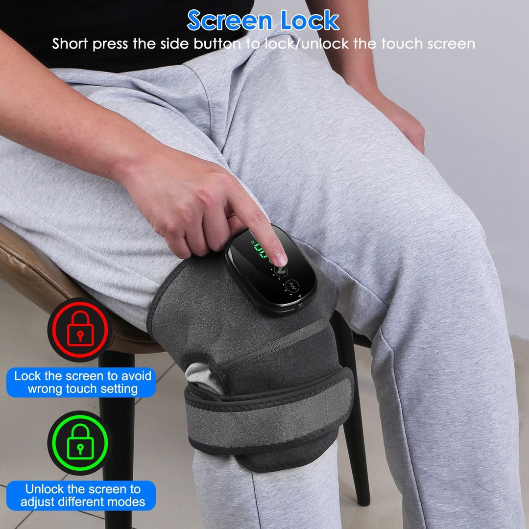 3 In1 Heated Knee Massager Shoulder Heating Pads Elbow Brace with 3 Level Vibration and Heating Modes for Pain Stress Image 7