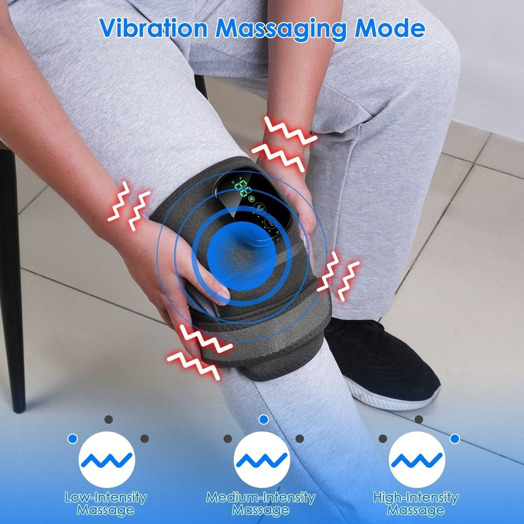 3 In1 Heated Knee Massager Shoulder Heating Pads Elbow Brace with 3 Level Vibration and Heating Modes for Pain Stress Image 9