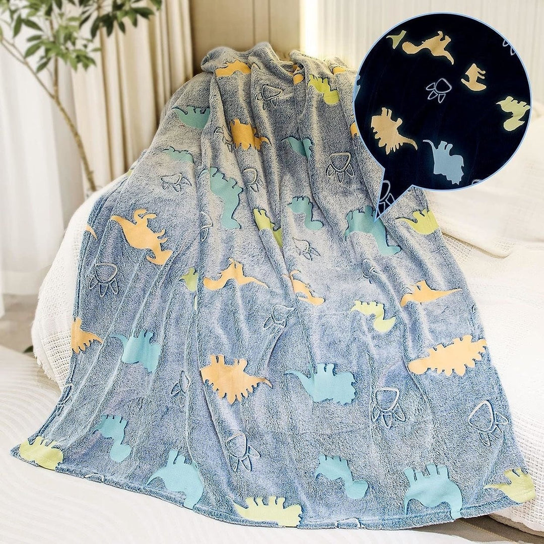 Glow in the Dark Throw Blanket Unicorn Luminous Kids Blanket Image 2