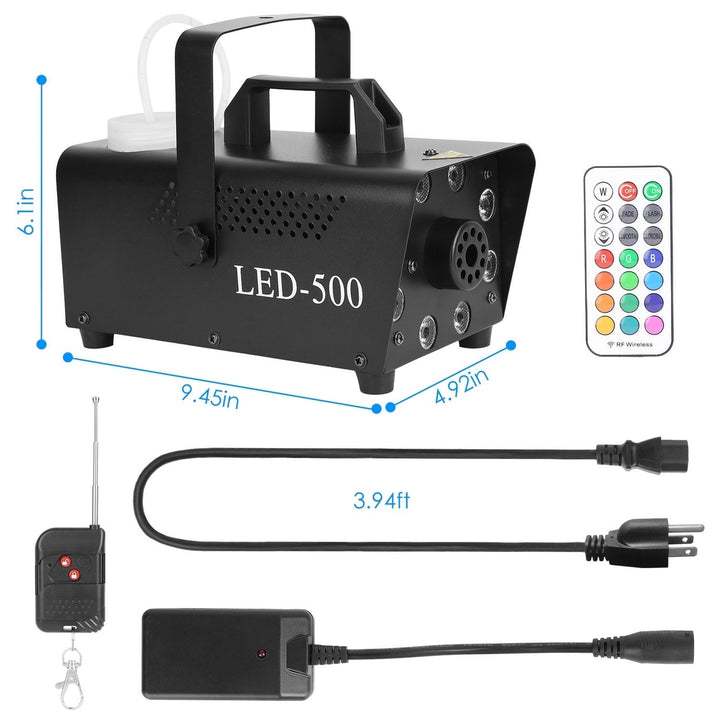 500W Fog Machine 2000CFM Colorful Smoke Machine with 8Pcs LEDs 5 Lighting Effects 3 Level Brightness Image 7