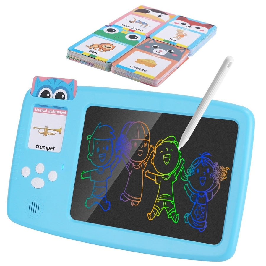 224 Words Toddler Learning Toy Talking Flash Cards with LCD Writing Tablet Preschool Educational Reading Drawing Machine Image 1