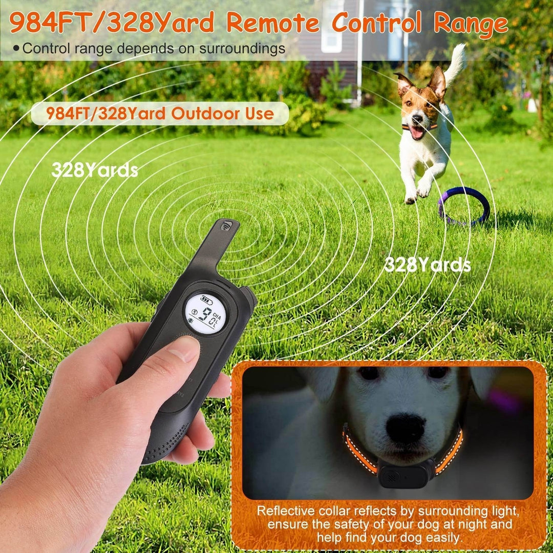 984FT Dog Training Collar IP65 Waterproof Pet Beep Vibration Electric Shock Collar 3 Channels Rechargeable Transmitter Image 3