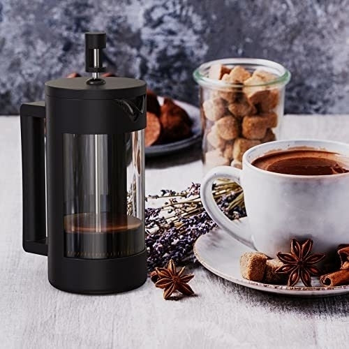 French Press Coffee Maker Camping French Coffee Press Glass Heat Resistant Thickened Glass Coffee Press Rust Free and Image 8