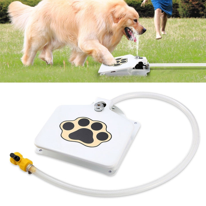 Dog Water Fountain Outdoor Dog Pet Water Dispenser Step-on Activated Sprinkler Image 1