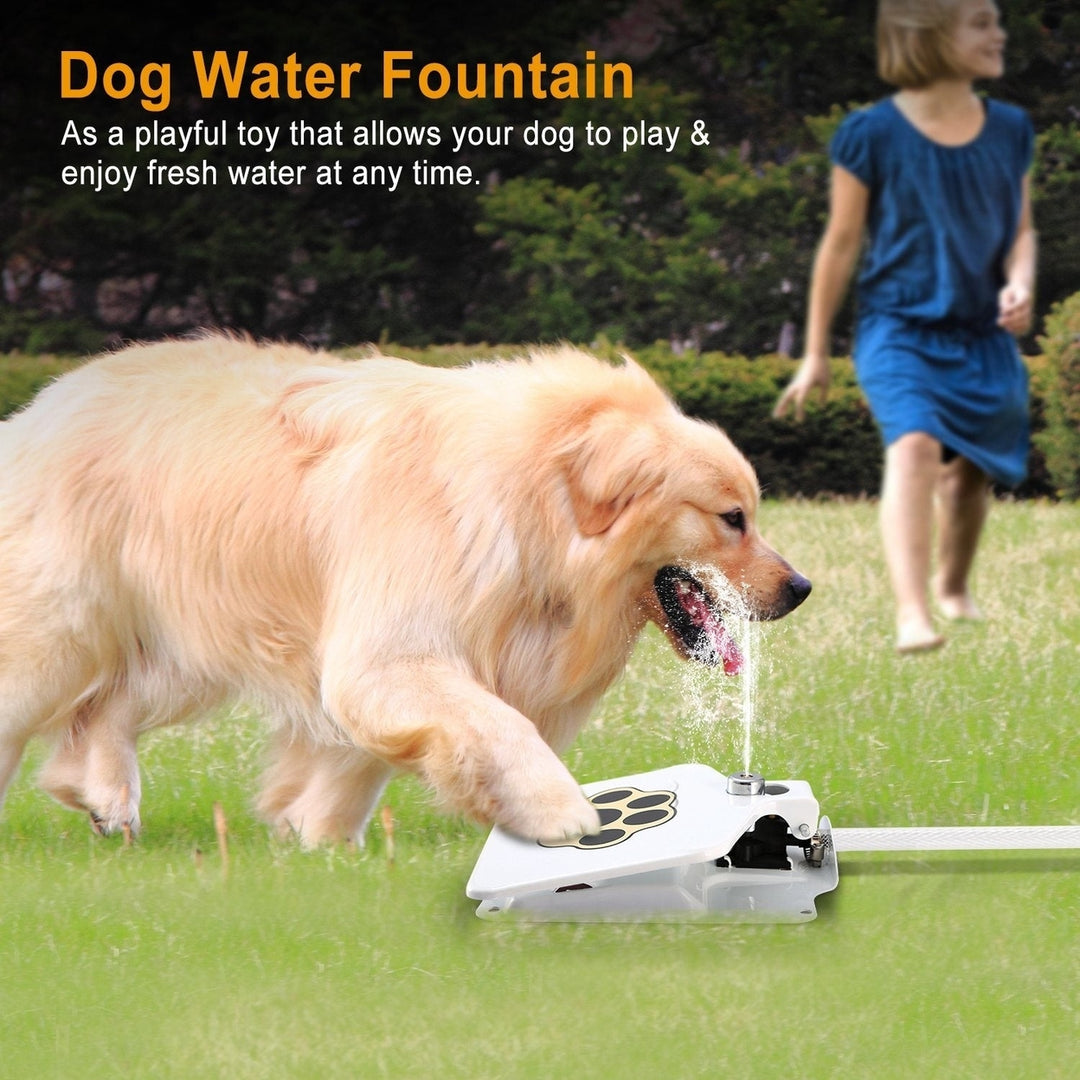 Dog Water Fountain Outdoor Dog Pet Water Dispenser Step-on Activated Sprinkler Image 2